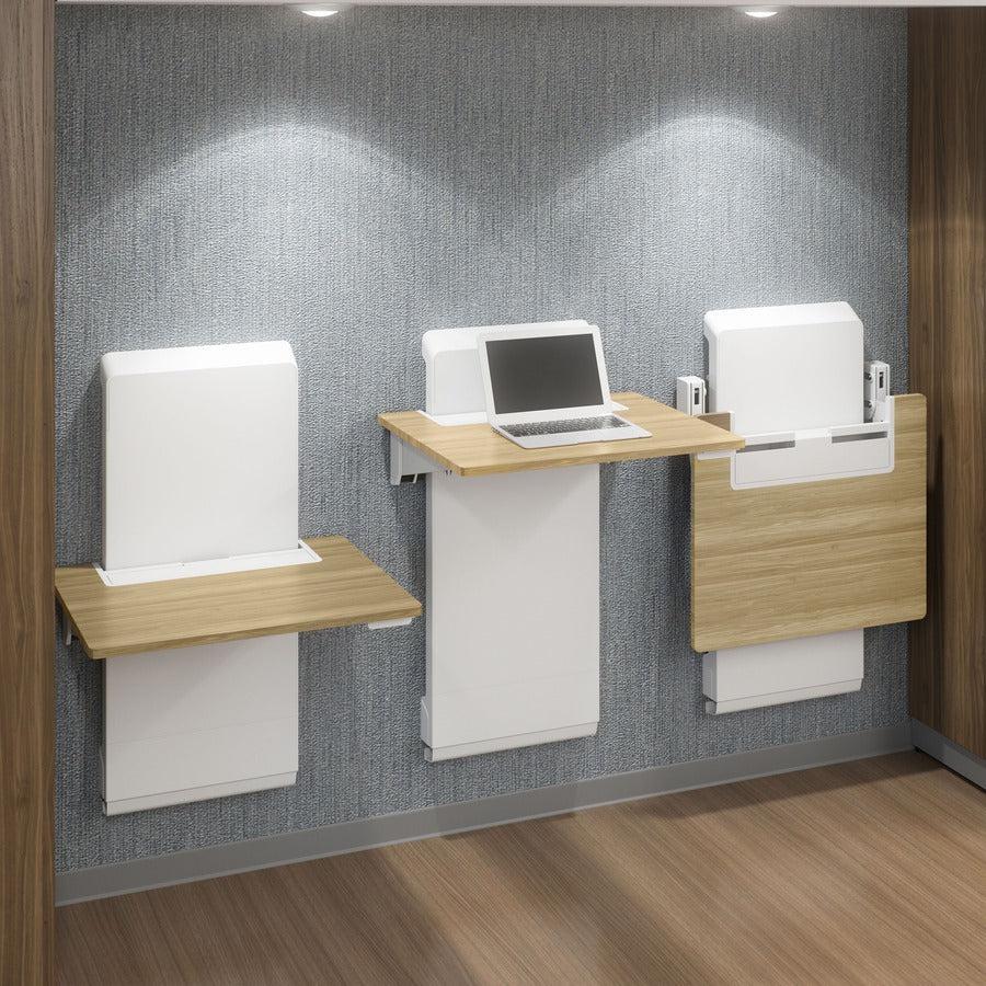 Workfit Elevate Wall Desk Pwr,Access Snow And Maple