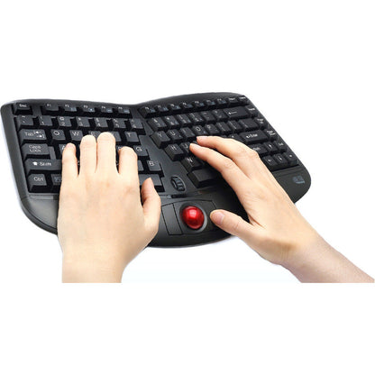 Wrls Ergo Trackball Keyboard,Optical Trackball & Scroll Wheel