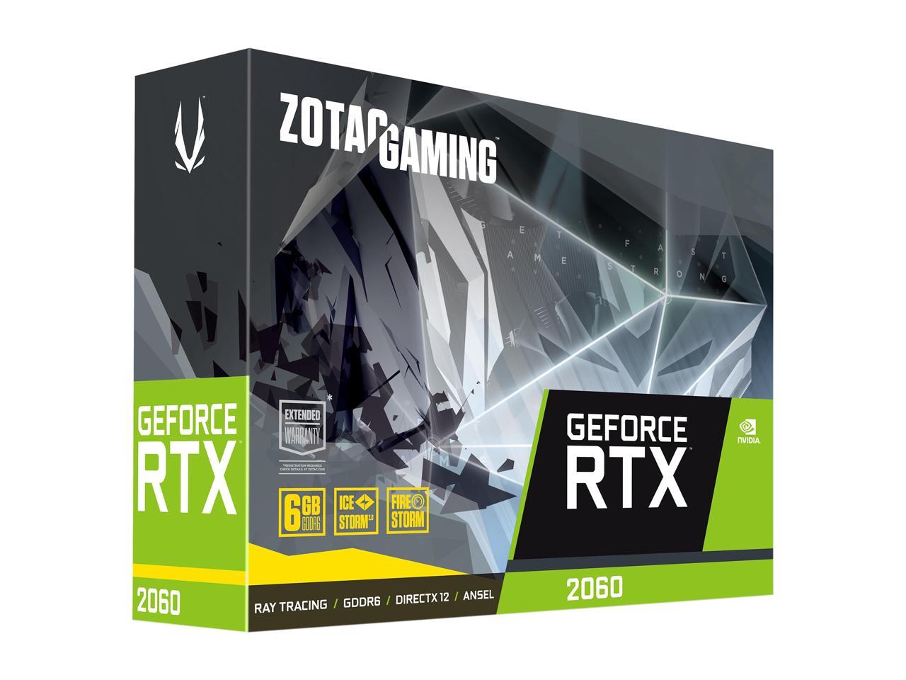 Zotac Gaming Geforce Rtx 2060 Twin Fan 6Gb Gddr6 192-Bit Gaming Graphics  Card, Super Compact, Icestorm 2.0, Zt-T20600F-10M