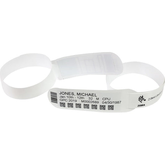 Zebra Z-Band Ultrasoft Wristband Cartridge Kit (White)