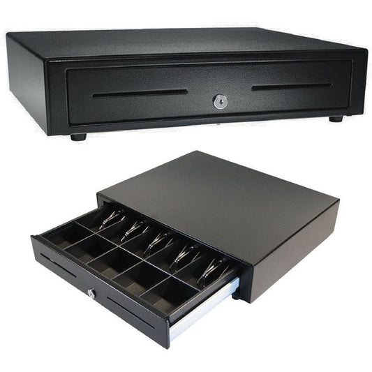 Apg Standard- Duty 19&Acirc;&Euro; Electronic Point Of Sale Cash Drawer | Vasario Series Vb320-Bl1915 | Printer Compatible | Plastic Till With 5 Bill/ 5 Coin Compartments | Black