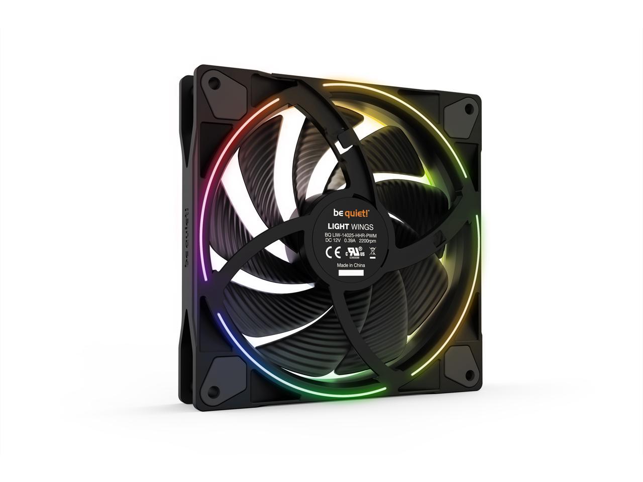 Be Quiet! Bl079 Light Wings 140Mm Pwm High-Speed, Premium Argb Cooling Fan, 4-Pin, For Radiators, Triple Pack