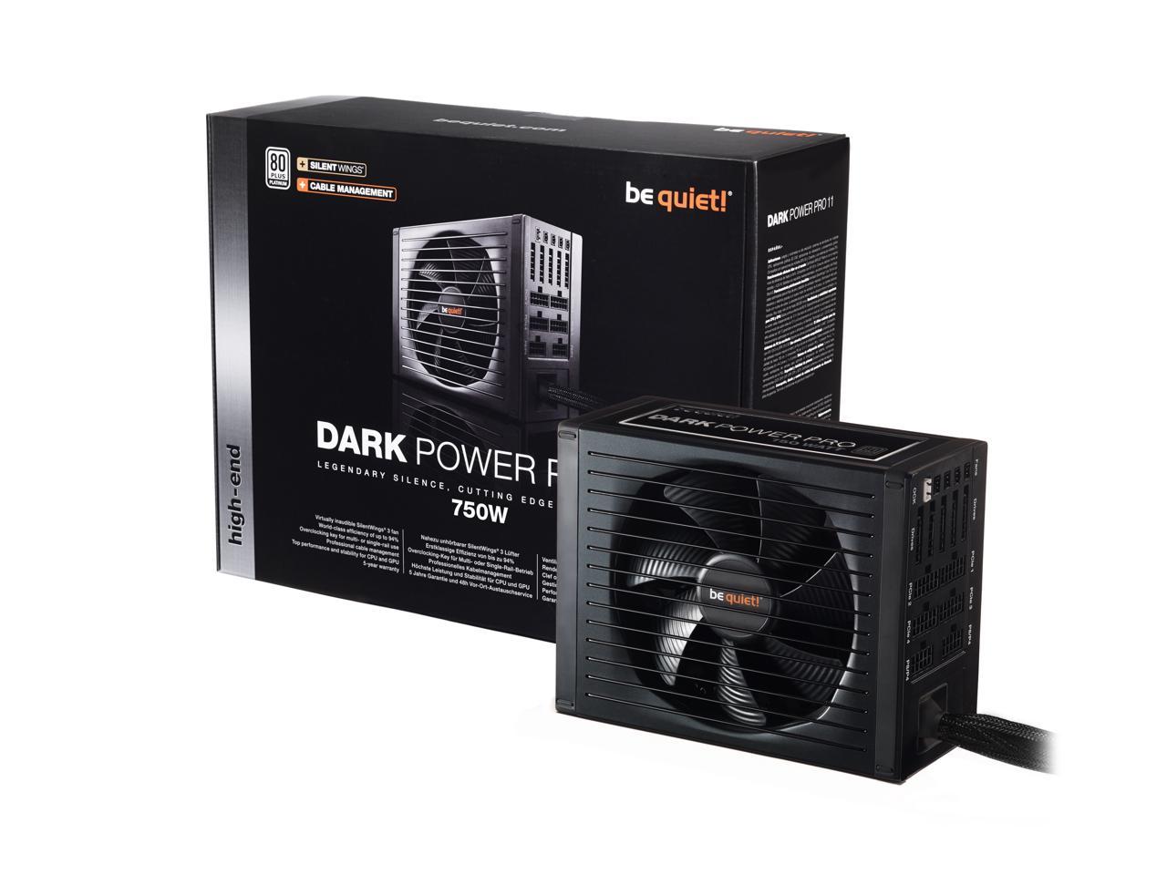 Be Quiet! Dark Power Pro 11 750W 80 Plus Platinum Atx12V V2.4 & Eps12V V2.92 Power Supply W/ Active Pfc (Black)