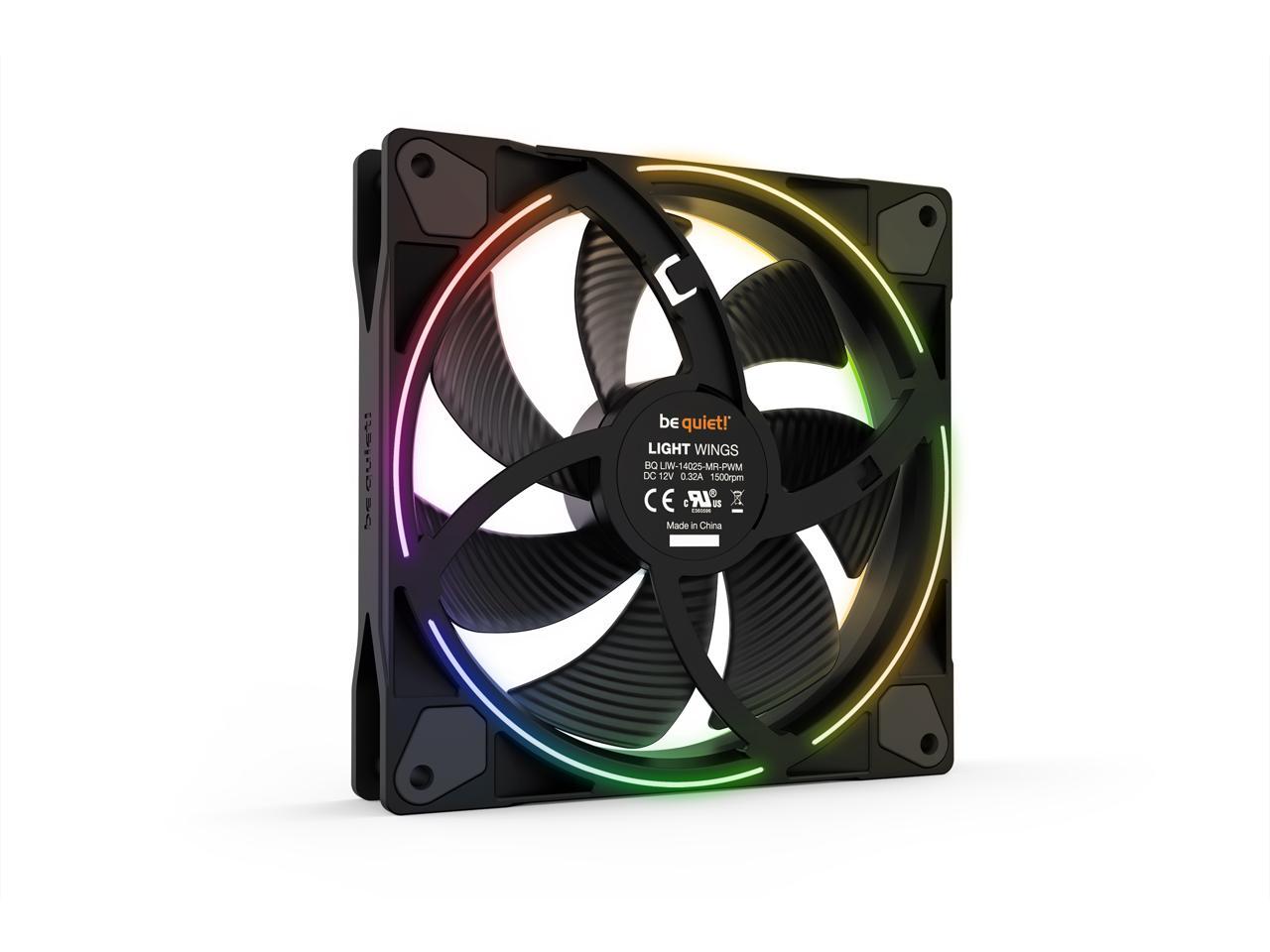 Be Quiet! Light Wings 140Mm Pwm, Premium Argb Cooling Fan, 4-Pin, Triple Pack, Bl078