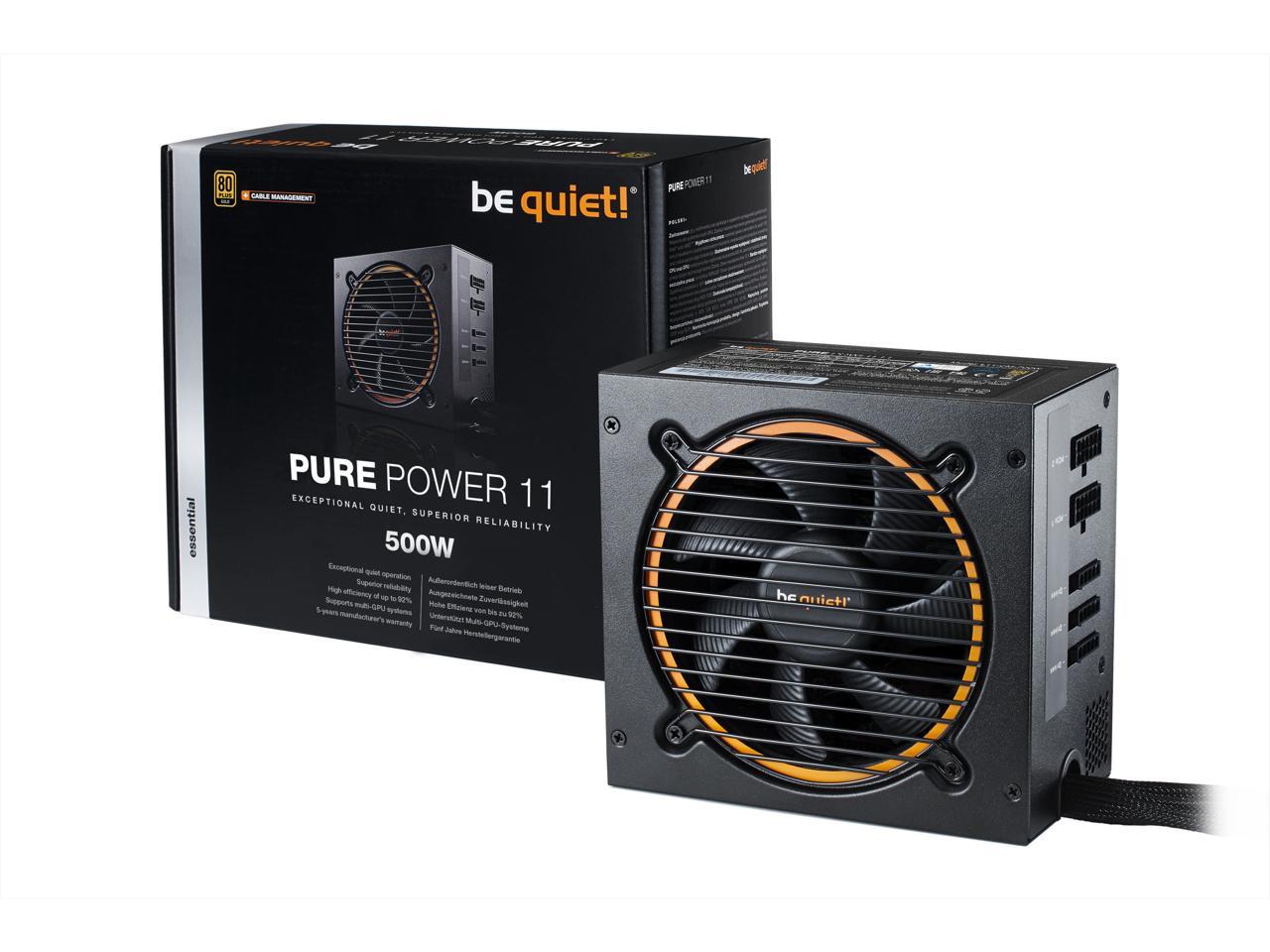 Be Quiet! Pure Power 11 500W Cm 80 Plus Gold Atx12V V2.4 Power Supply W/ Active Pfc (Black)