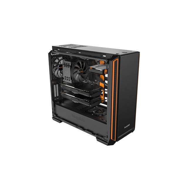 Be Quiet! Silent Base 601 Orange Mid-Tower Atx Computer Case, Two 140Mm Fans, 10Mm Extra Thick Insulation Mats (Bg025)