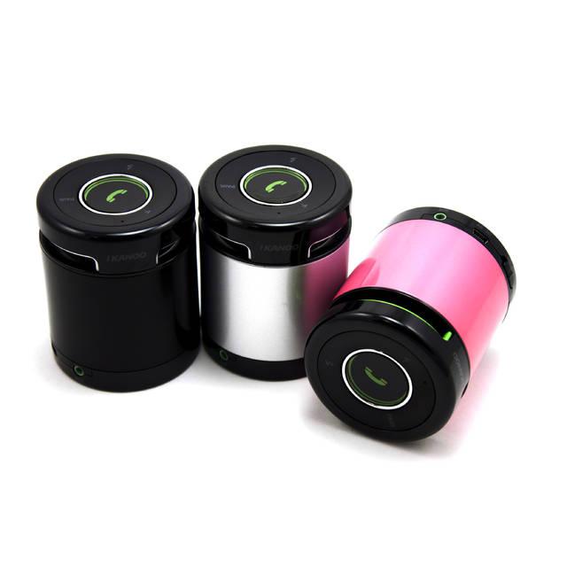 Ikanoo Bt012 Wireless Bluetooth/Wired 3.5Mm Portable Speaker W/ Microphone & Volume Control (Pink)