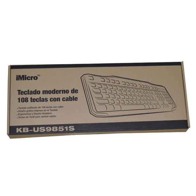 Imicro Kb-Us9851S Usb Wired 108-Key Spanish Keyboard (Black)