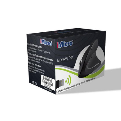 Imicro Mo-Wveo01 2.4Ghz Wireless Vertical Ergonomic Optical Mouse