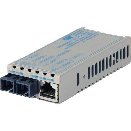 Miconverter Poe/Pd 10/100/1000 Gigabit Ethernet Fiber Media Converter Rj45 Sc Multimode 550M